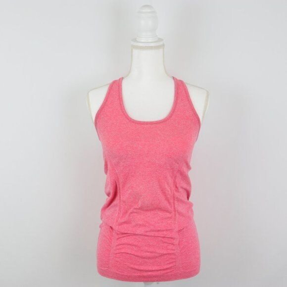 Athleta Speedlight Women's Small Pink Ruched Racerback Activewear Tank Top - Picture 1 of 6